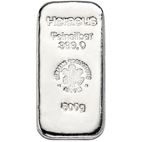 Investiční stříbro - stříbrný slitek 500g Heraeus