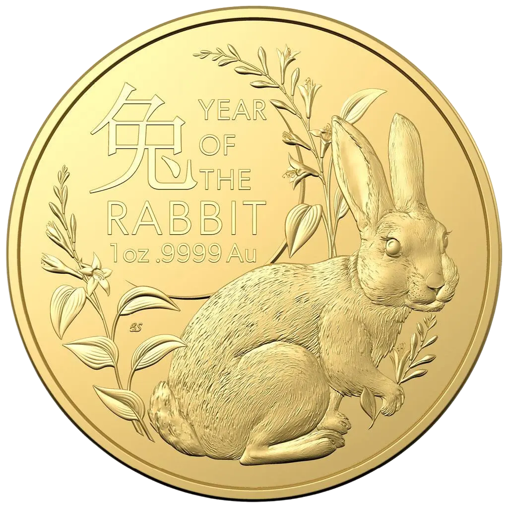 Zlatá mince Lunární série Year of the Rabbit (Rok králíka) 1 Oz 2023 (Lunar RAM)