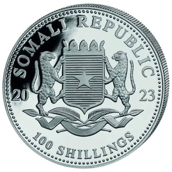 Stříbrná mince 100 Shillings Elephant (Slon africký) 1 Oz 2023 (African Wildlife Series)