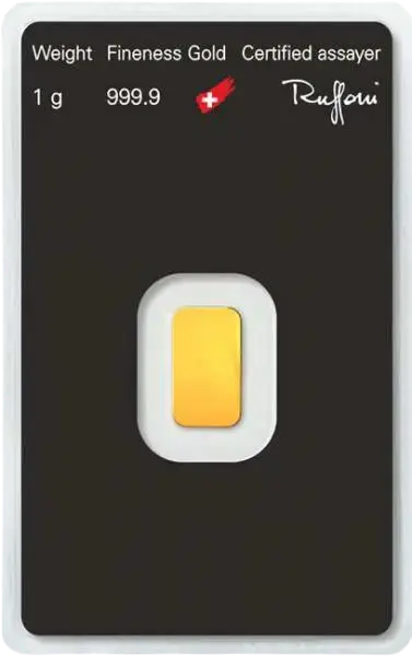 Investiční zlato - zlatý slitek 1g Argor Heraeus SA