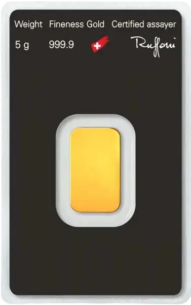 Investiční zlato - zlatý slitek 5g Argor Heraeus SA