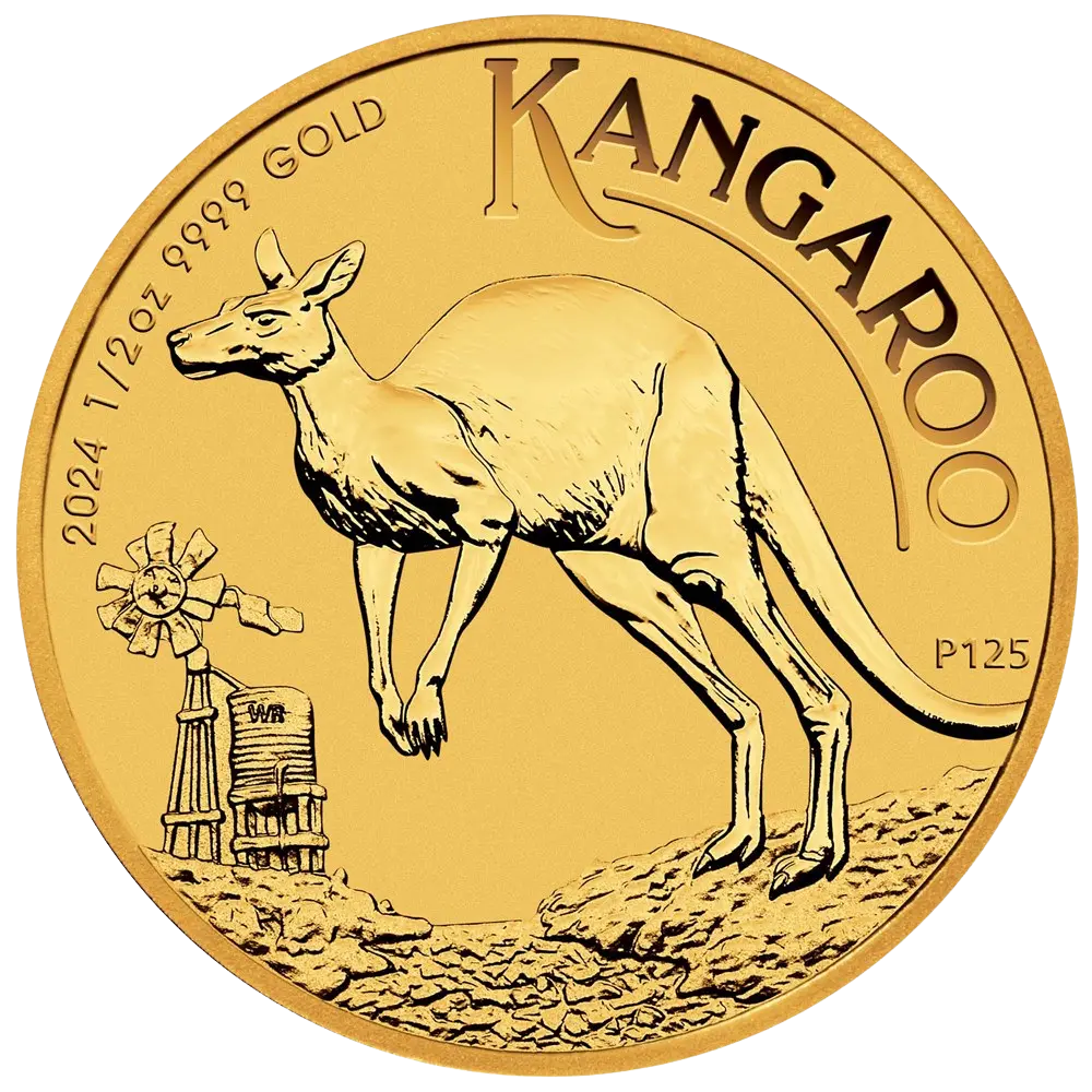 Zlatá mince 50 AUD Australian Kangaroo (Klokan rudý) 1/2 Oz 2024