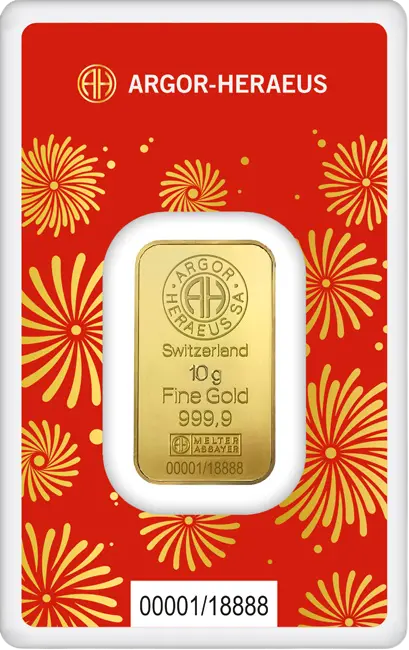 Investiční zlato - zlatý slitek 10g Argor Heraeus SA Year of the Snake (Rok hada) 2025 Limited Edition