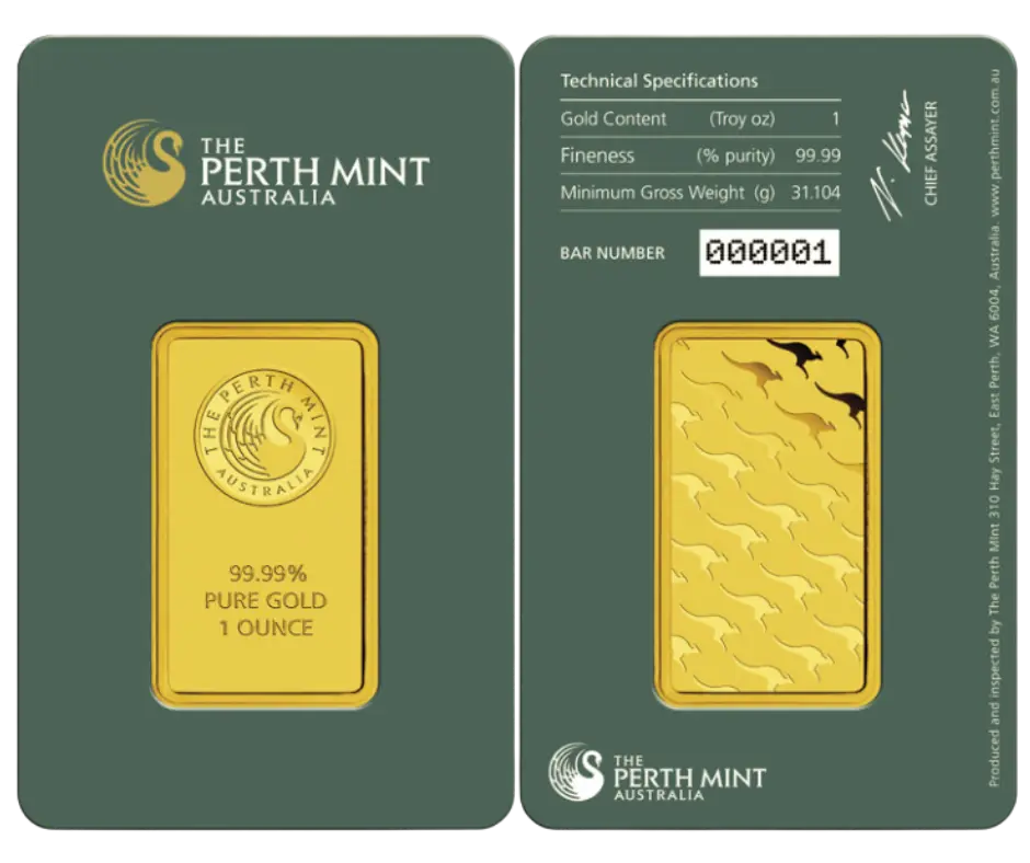 Investiční zlato - zlatý slitek 1 Oz Perth Mint