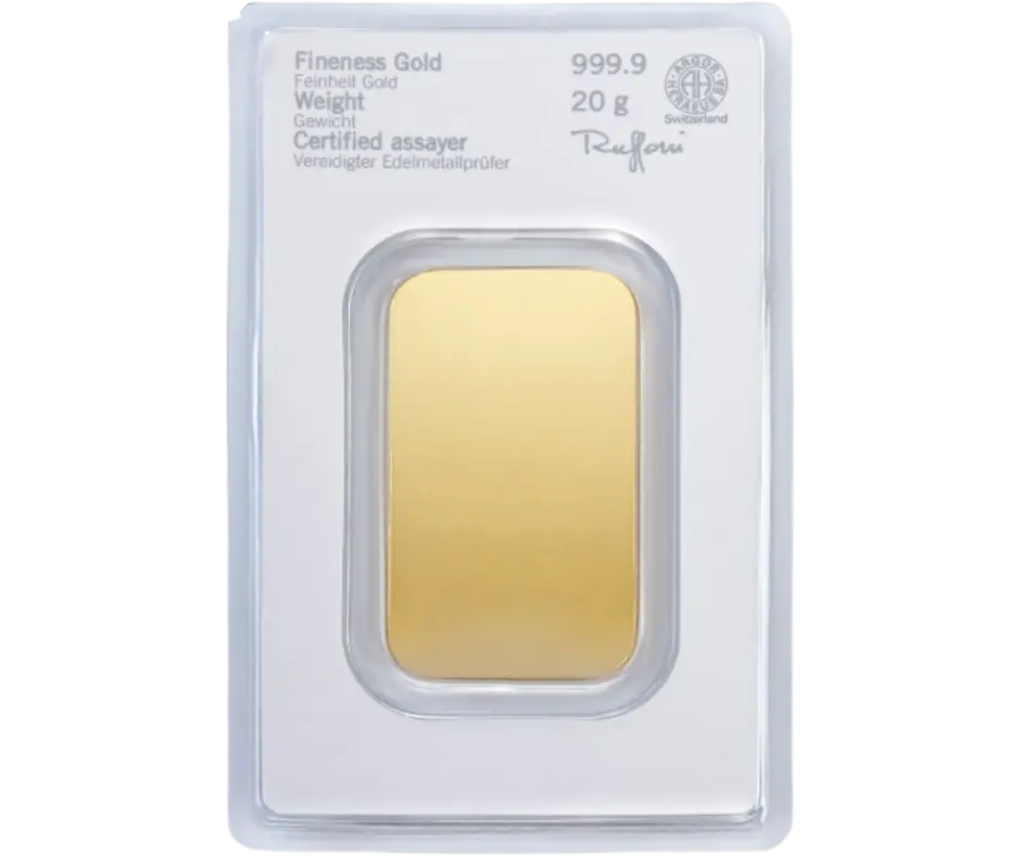 Investiční zlato - zlatý slitek 20g Heraeus