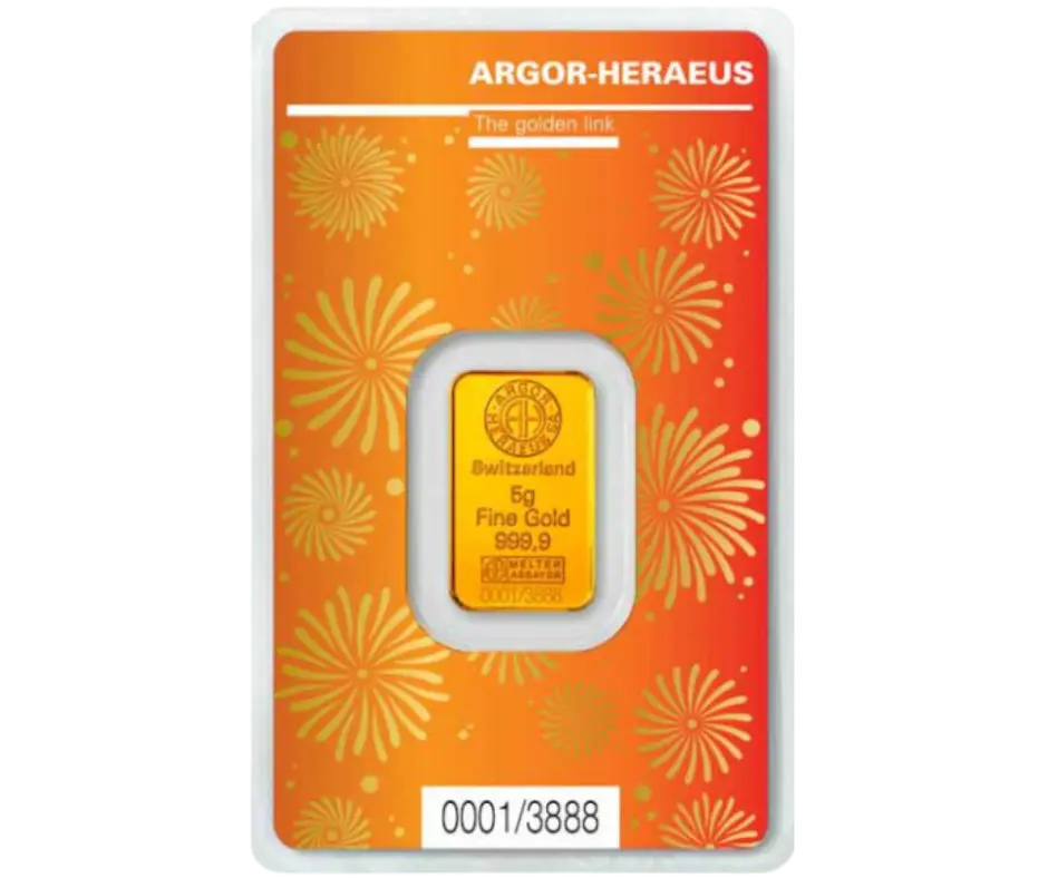 Investiční zlato - zlatý slitek 5g Argor Heraeus SA Year of the Ox (Rok buvola) 2021 Limited Edition