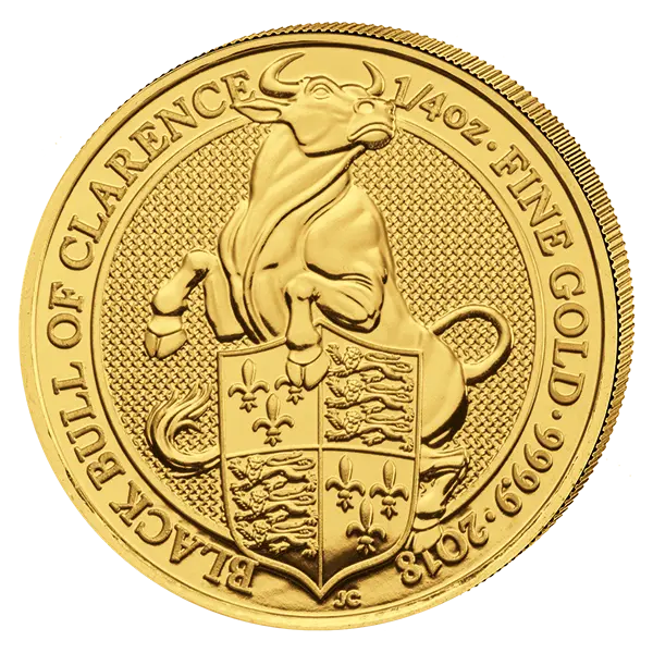 Zlatá mince The Queen's Beasts The Black Bull of Clarence 1/4 Oz 2018