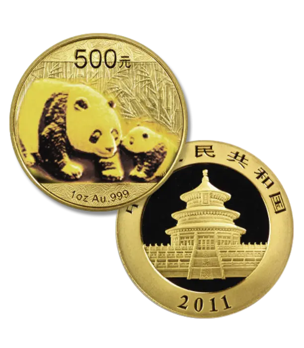 Zlatá mince 500 Yuan China Panda 1 Oz 2011