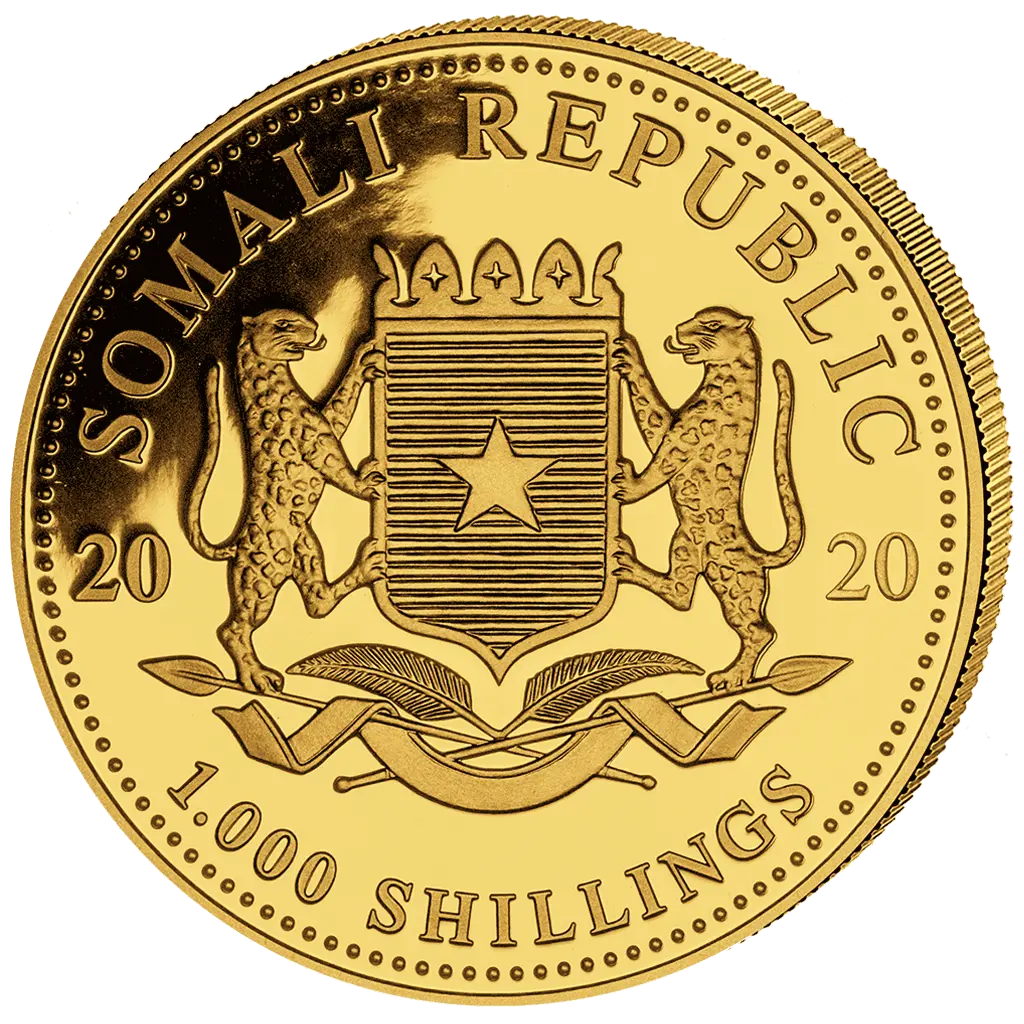 Zlatá mince 1000 Shillings Elephant (Slon africký) 1 Oz 2020 (African Wildlife Series)