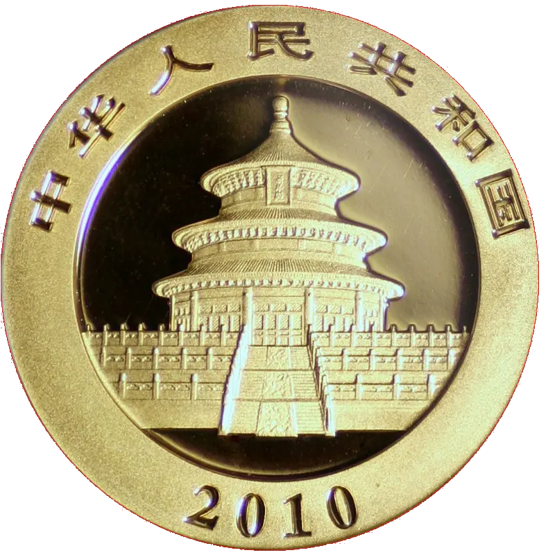 Zlatá mince 500 Yuan China Panda 1 Oz 2010