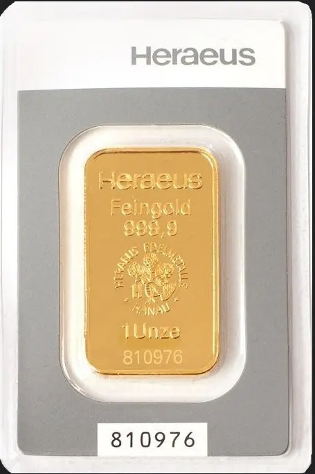 Investiční zlato - zlatý slitek 1 Oz Heraeus