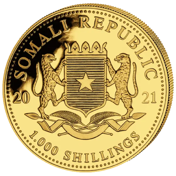 Zlatá mince 1000 Shillings Elephant (Slon africký) 1 Oz 2021 (African Wildlife Series)