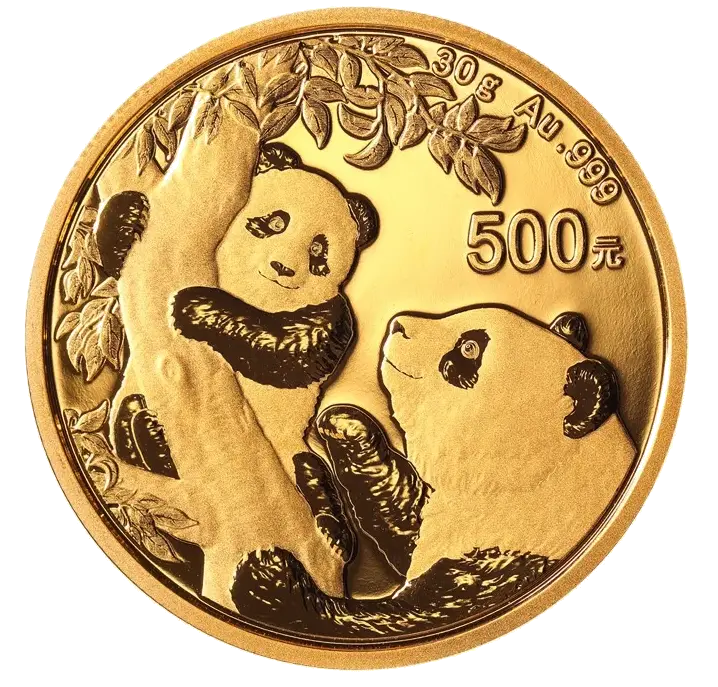 Zlatá mince 500 Yuan China Panda 30g 2021