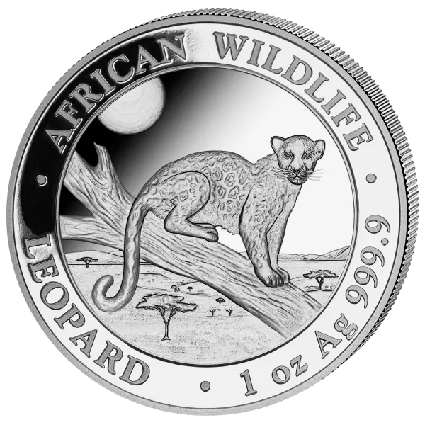 Stříbrná mince Leopard 1 Oz 2021 (African Wildlife Series)