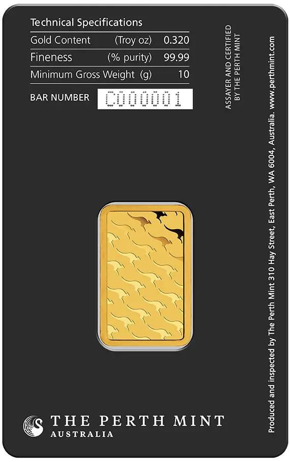 Investiční zlato - zlatý slitek 10g Perth Mint
