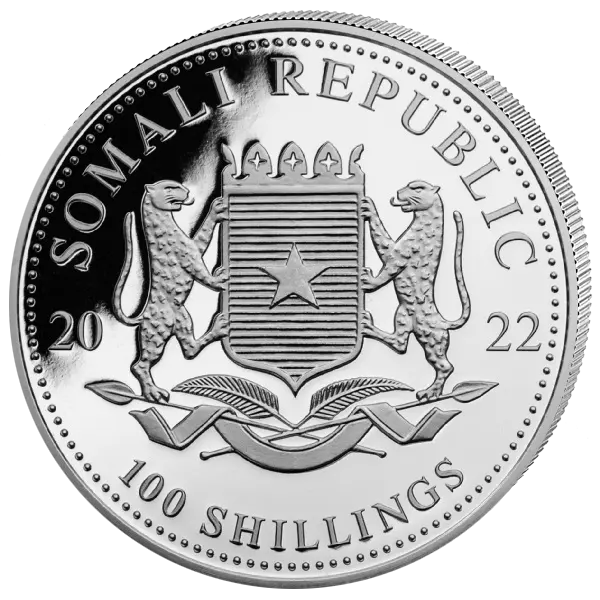 Stříbrná mince 100 Shillings Elephant (Slon africký) 1 Oz 2022 (African Wildlife Series)