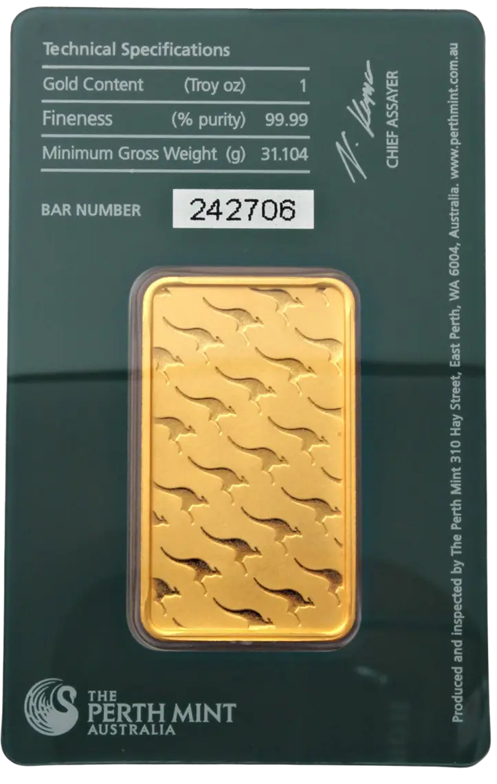 Investiční zlato - zlatý slitek 1 Oz Perth Mint