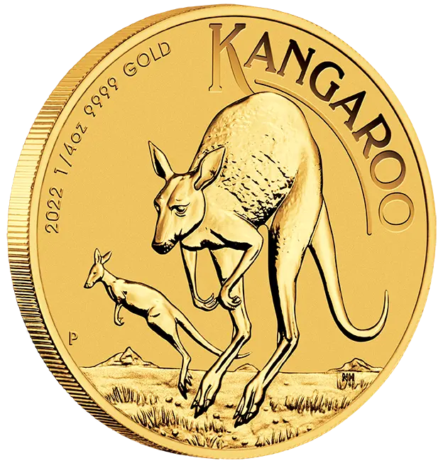Zlatá mince 25 AUD Australian Kangaroo (Klokan rudý) 1/4 Oz 2022