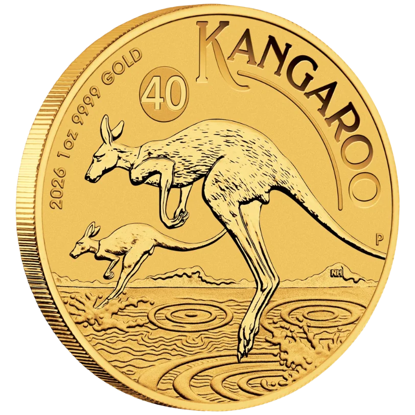 Zlatá mince 100 AUD Australian Kangaroo (Klokan rudý) 1 Oz 2026 (40. výročí)