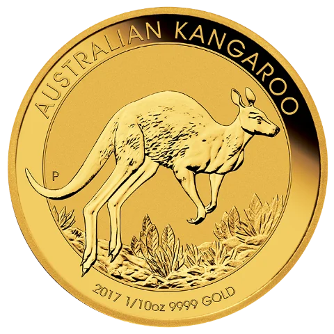 Zlatá mince 15 AUD Australian Kangaroo (Klokan rudý) 1/10 Oz 2017