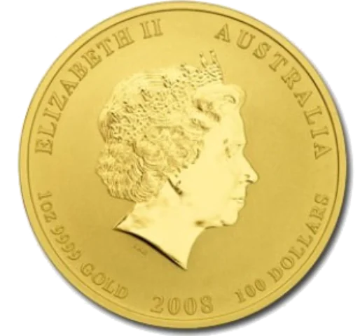 Lunární série II. - zlatá mince 100 AUD Year of the Mouse (Rok krysy) 1 Oz 2008