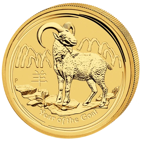 Lunární série II. - zlatá mince 100 AUD Year of the Goat (Rok kozy) 1 Oz 2015