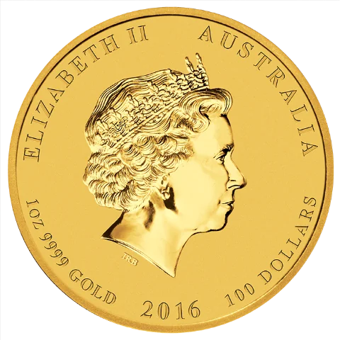 Lunární série II. - zlatá mince 100 AUD Year of the Monkey (Rok opice) 1 Oz 2016