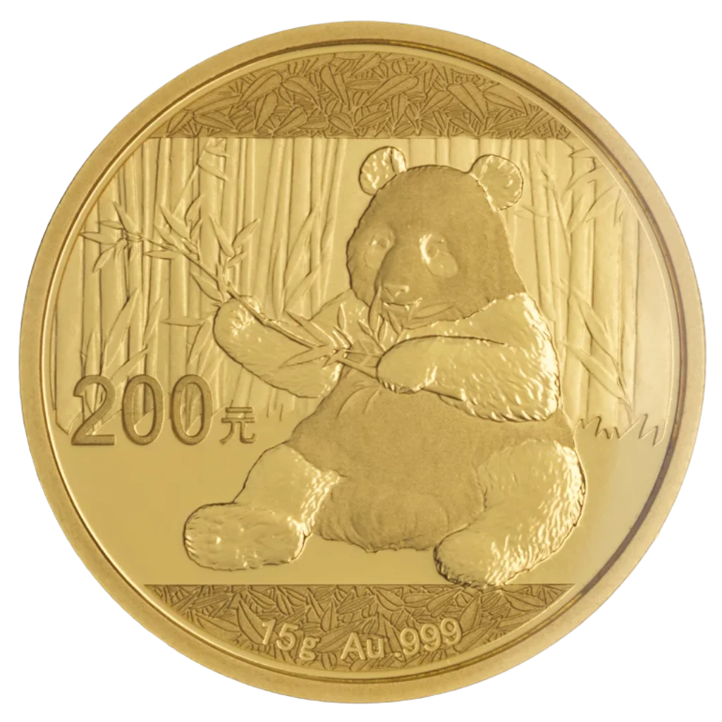 Zlatá mince 200 Yuan China Panda 15g 2017