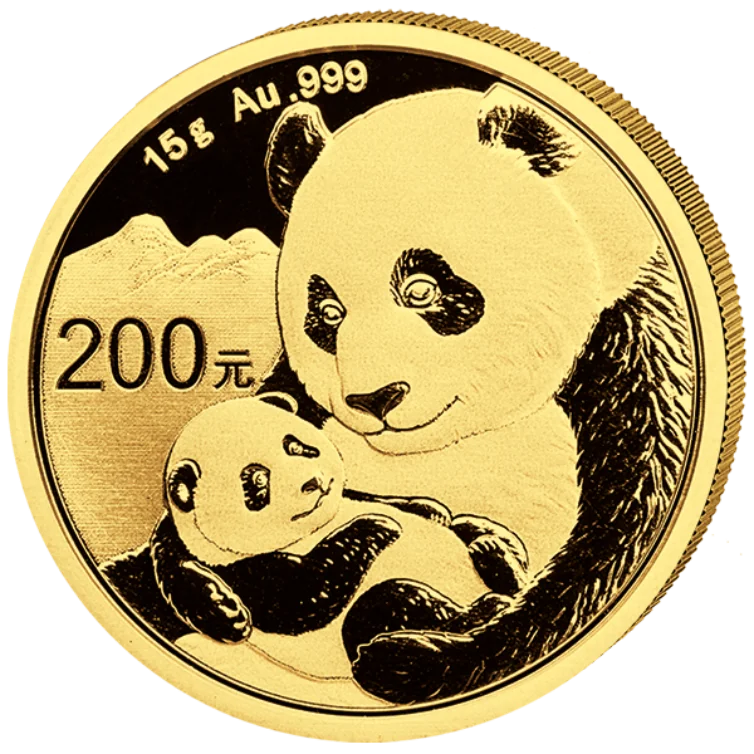 Zlatá mince 200 Yuan China Panda 15g 2019