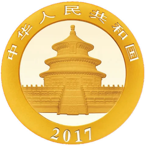 Zlatá mince 100 Yuan China Panda 8g 2017