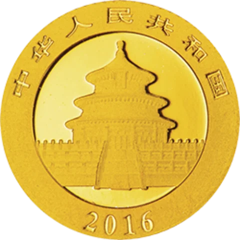 Zlatá mince 50 Yuan China Panda 3g 2016