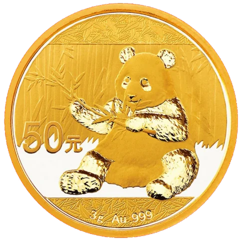 Zlatá mince 50 Yuan China Panda 3g 2017