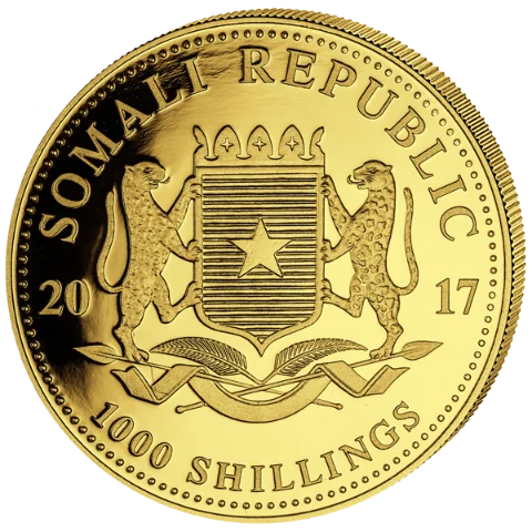 Zlatá mince 1000 Shillings Elephant (Slon africký) 1 Oz 2017 (African Wildlife Series)