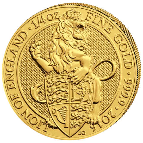 Zlatá mince The Queen's Beasts The Lion of England 1/4 Oz 2016