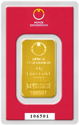 Investiční zlato - zlatý slitek 20g Münze Österreich