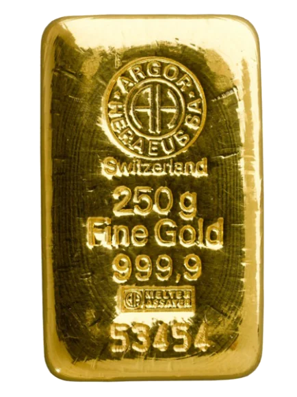 Investiční zlato - zlatý slitek 250g Argor Heraeus SA