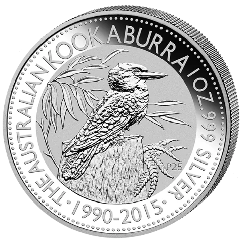 Stříbrná mince 1 Oz Australian Kookaburra (Ledňáček) 2015 (1990-2015)