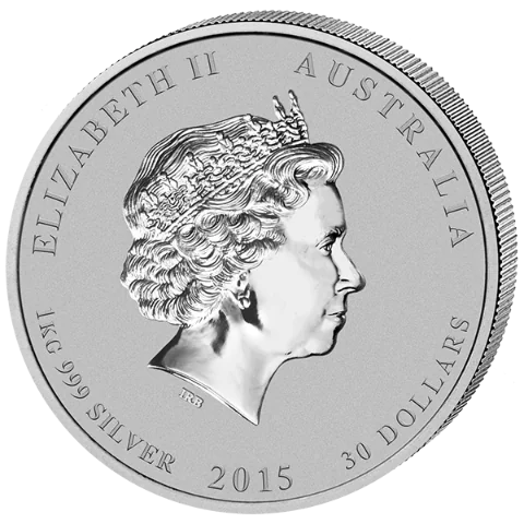 Lunární série II. - stříbrná mince 30 AUD Year of the Goat (Rok kozy) 1 kg 2015