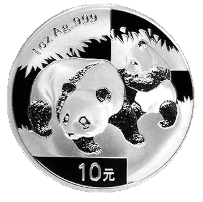 Stříbrná mince 10 Yuan China Panda 1 Oz 2008