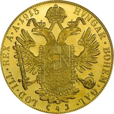 Zlatá mince 4 Dukáty Františka Josefa I. 1915 (novoražba)