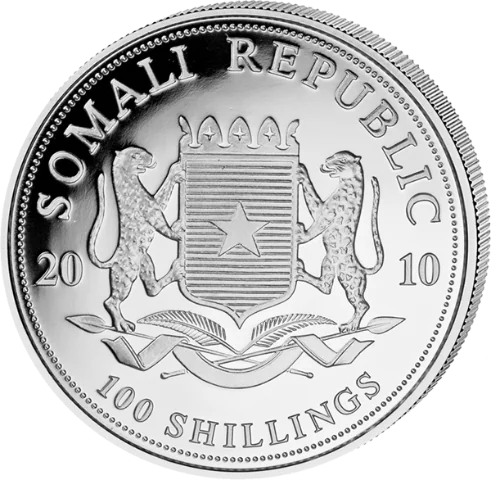 Stříbrná mince 100 Shillings Elephant (Slon africký) 1 Oz 2010 (African Wildlife Series)