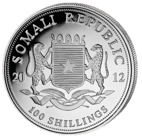 Stříbrná mince 100 Shillings Elephant (Slon africký) 1 Oz 2012 (African Wildlife Series)