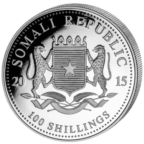 Stříbrná mince 100 Shillings Elephant (Slon africký) 1 Oz 2015 (African Wildlife Series)