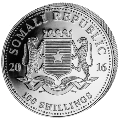 Stříbrná mince 100 Shillings Elephant (Slon africký) 1 Oz 2016 (African Wildlife Series)