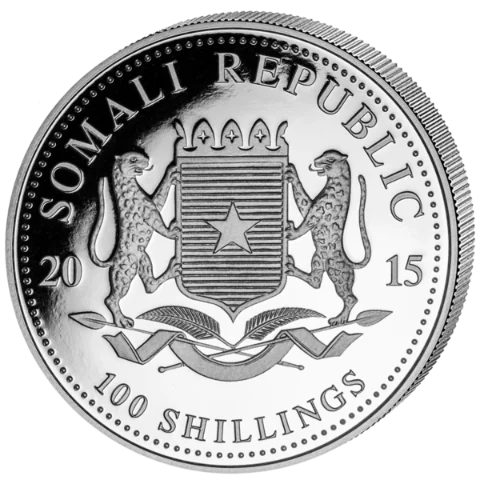 Stříbrná mince 2000 Shillings Elephant (Slon africký) 1 kg 2015 (African Wildlife Series)